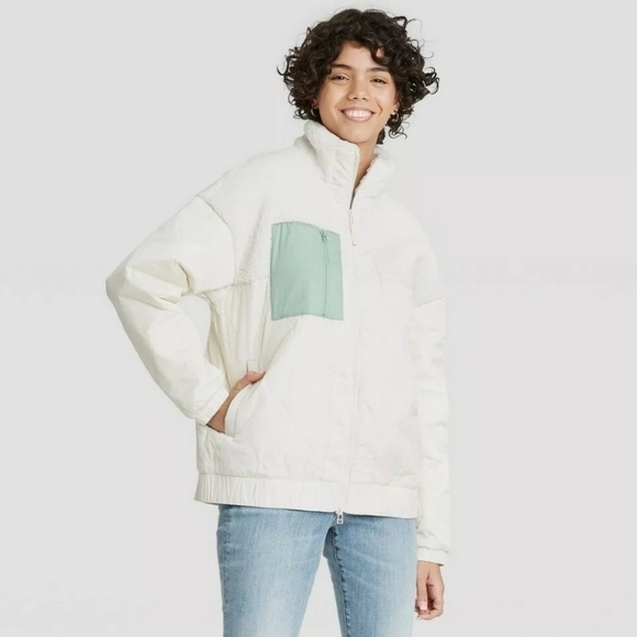 Women's Sherpa Jacket - Universal Thread Cream Size M - Picture 1 of 10